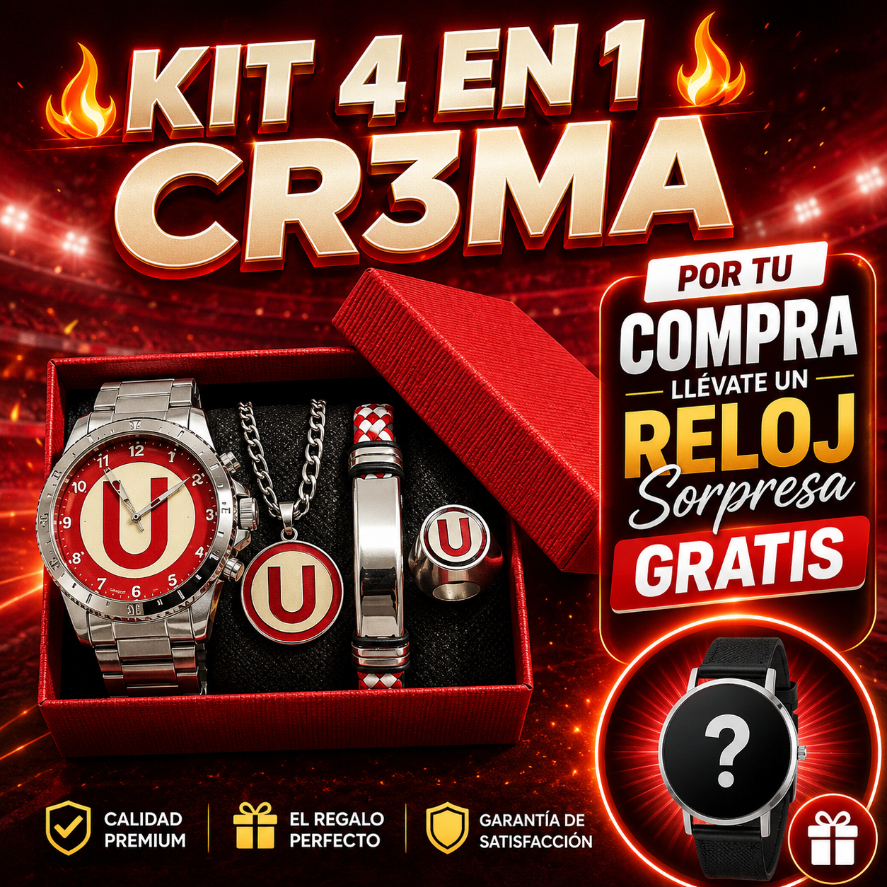 KIT 4 EN 1 HINCHADA + REGALO 🔴🔵